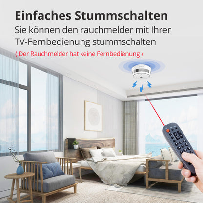 Securize Smart 10J Batterie Rauchmelder Fern-Stummschaltung – 5er Pack