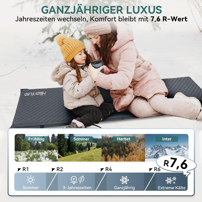 HIKENTURE Isomatte selbstaufblasend 5CM Schaumstoff - Dunkelgrau-A3