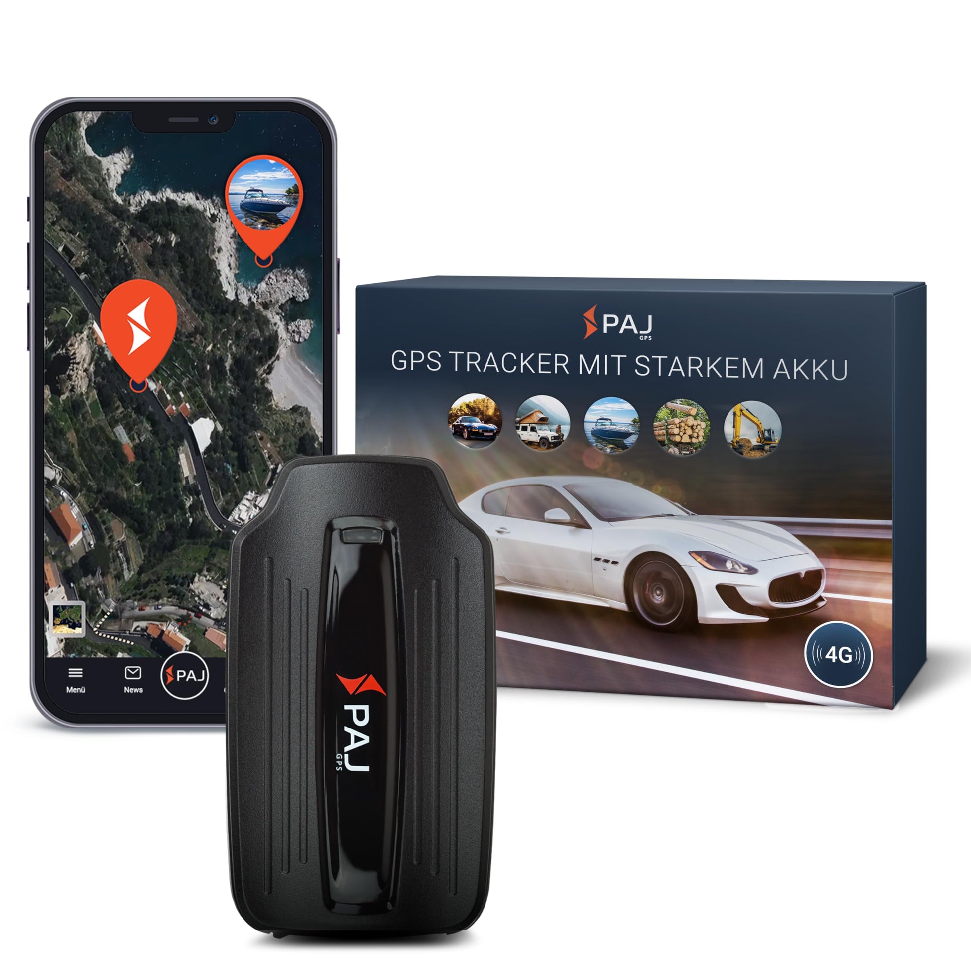 PAJ GPS Power Finder 4G GPS-Tracker mit Magnet, bis zu 90 Tage Akku, spritzwasserdicht