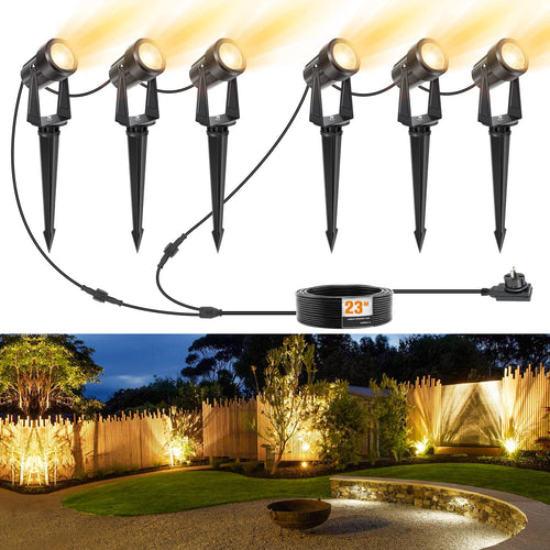 NIORSUN LED Gartenstrahler 6er-Set, warmweiss 3000K, IP67 – Gartenbeleuchtung für Garten, Hof und Bäume