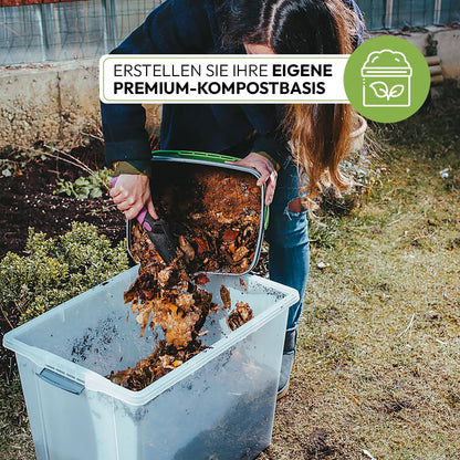 Skaza Bokashi Organko Biomülleimer Set 2 x 16 Liter mit EM Aktivator
