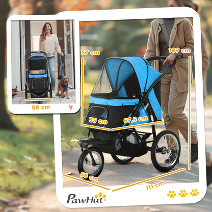 PawHut Hundewagen klappbar bis 20kg für Hunde & Katzen - Blau