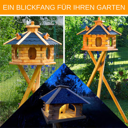 Deko-Shop-Hannusch Vogelhaus mit Futtersilo, Grösse L, schwarz