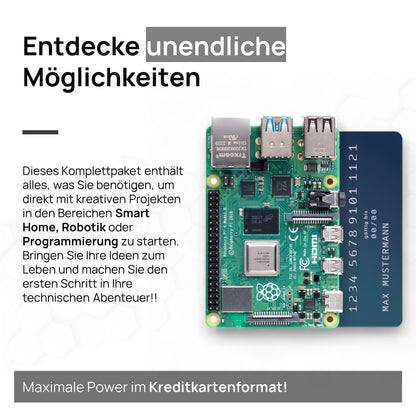 Raspberry Pi 4 4GB Starter-Kit - 64GB Black Edition