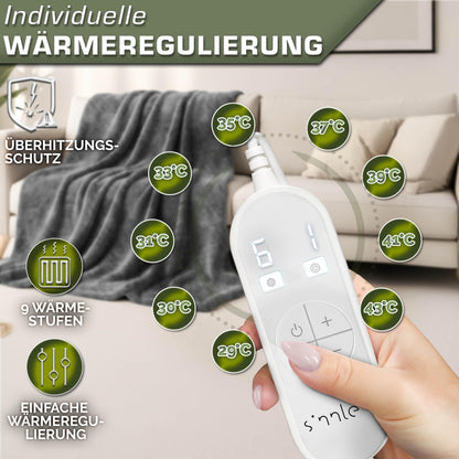 sinnlein Heizdecke Elektrisch Plüsch - XXL 200x180 cm