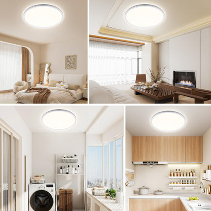 ONDTA Ultra Dünne LED Deckenleuchte Dimmbar – Ø57 cm Weiss Rund