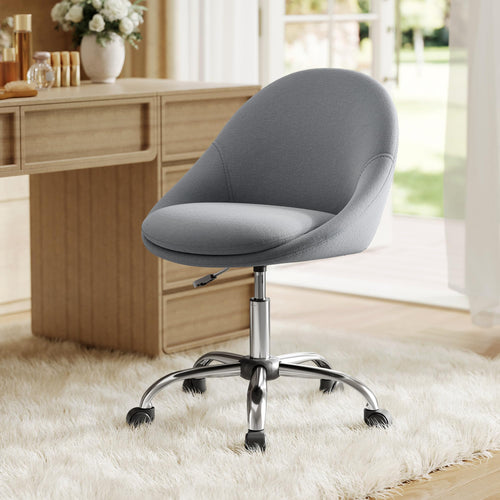 SONGMICS OBG020G05 Homeoffice-Stuhl Baumwoll-Leinen schiefergrau. Ergonomischer Drehstuhl für den Arbeitsplatz.