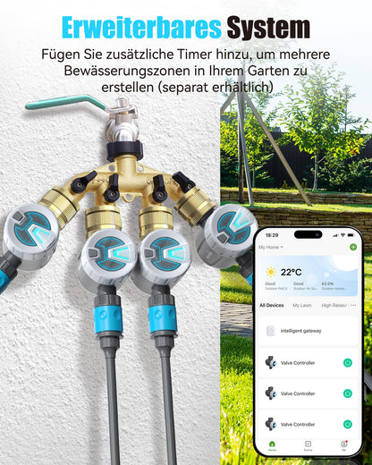 RAINPOINT Bewässerungscomputer WLAN mit Messing-Einlass