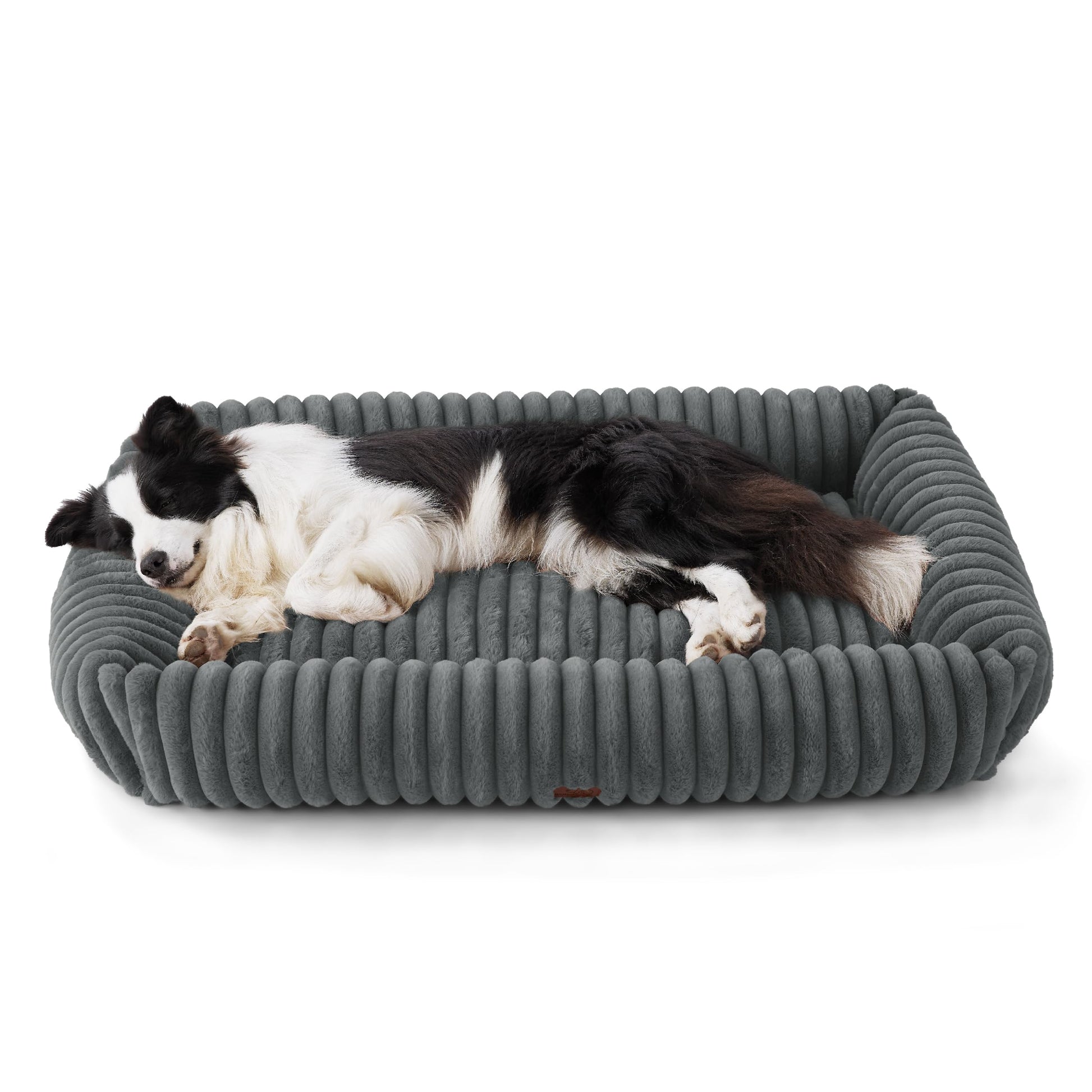 BEDSURE Orthopädisches Hundebett gross - Grau, 109x76x20cm. Graues, rechteckiges Hundebett zur Gelenkentlastung grosser Hunde.