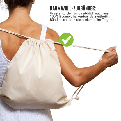 ELES VIDA Turnbeutel aus Baumwolle, 25er Set, 38 x 42 cm, natur