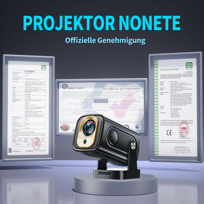 Mini Beamer 4K Android Projektor 2026 Modell – 270° drehbar, schwarz