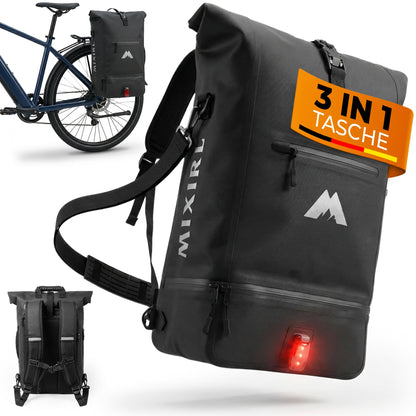 MIXIRL 3in1 Fahrradtasche Gepäckträger wasserdicht 30 Liter Kühlfach, reflektierend