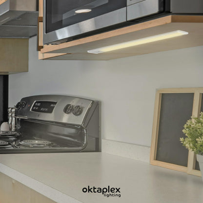 Oktaplex Riva LED Unterbauleuchte 90 cm dimmbar warmweiss silber