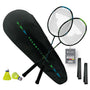 Talbot Torro Badminton Set Professional mit 2 Carbon-Schlägern, Schlägertasche und 2 gelbe Nylon-Federbälle
