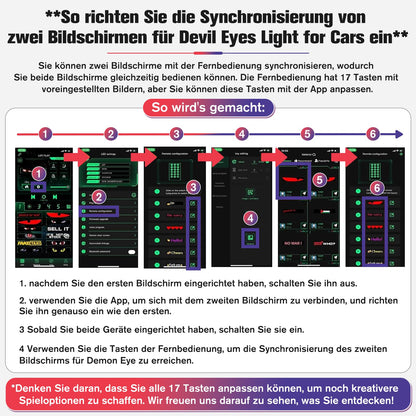 LED Devil Eyes Augen LKW Auto 2er Set - Dynamisch 12x60cm