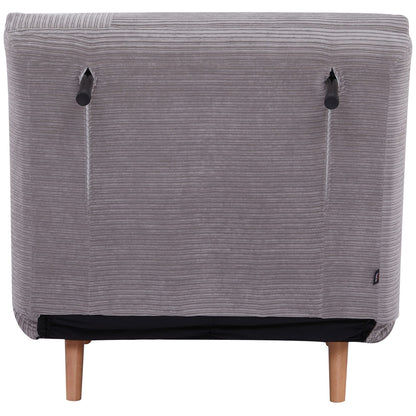 HOMCOM 2-in-1 Schlafsofa Gästebett - Cord-Optik Hellgrau