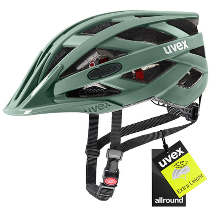 uvex i-vo cc Allround-Helm Moss Green matt 52-57 cm mit Belüftungskanälen und verstellbarem Gurtband