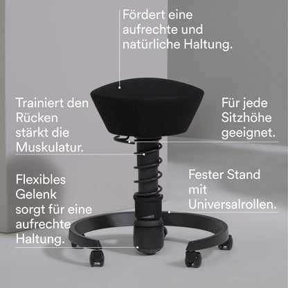 aeris Swopper Ergonomischer Bürohocker – Feder Standard, ohne Rollen