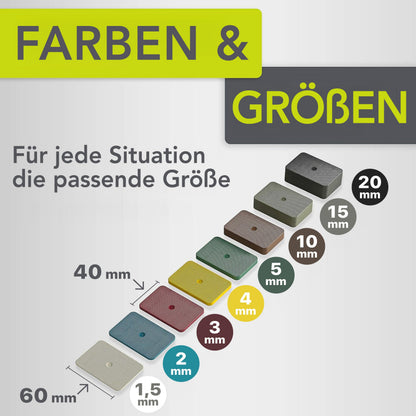 INNONEXXT Unterlegplatten Set 60 x 40 mm, 160 Abstandshalter