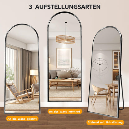 SDXYSTCE Bodenspiegel gewölbt – 165x60 cm Schwarz