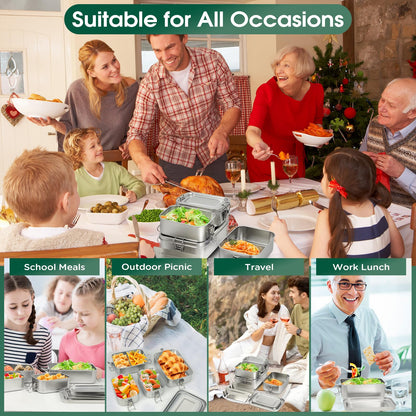 Awaiymi Edelstahl Lunchbox 4er-Set, auslaufsichere Brotdosen