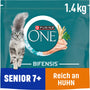 PURINA ONE BIFENSIS Senior 7+ Trockenkatzenfutter Huhn, 6 x 1,4 kg, Kroketten im wiederverschliessbaren Beutel