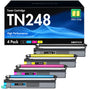 SODFACE TN248 Toner Set kompatibel für Brother MFC-L3760CDW, 4er-Pack in Schwarz, Cyan, Magenta, Gelb
