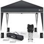 tillvex Pavillon 3x3 m wasserdicht mit 4 Sandsäcken, Anthrazit, Stahlgestell und Polyesterdach