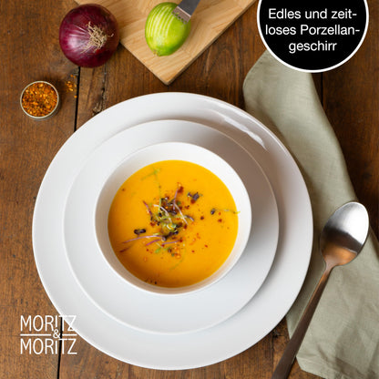 Moritz & Moritz BASIC 36-tlg. Geschirrset 12 Pers. Porzellan Weiss