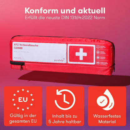 PURAHELP KFZ Verbandskasten Warndreieck Set DIN 13164 (2025)
