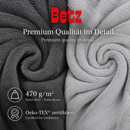 Betz Handtuch-Set 10-teilig aus Baumwolle, anthrazit & silbergrau
