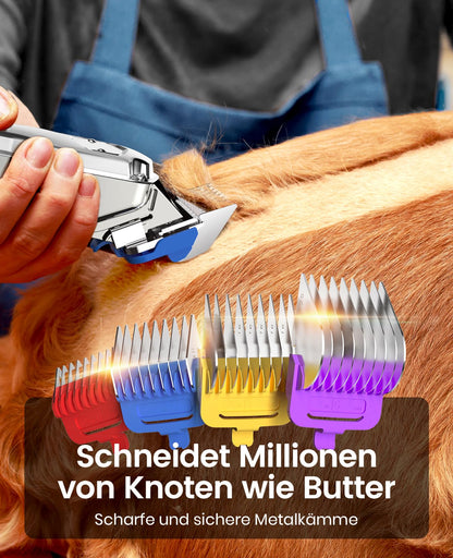 oneisall Hundeschermaschine RFC-676Pro, leise, kabellos, Silber