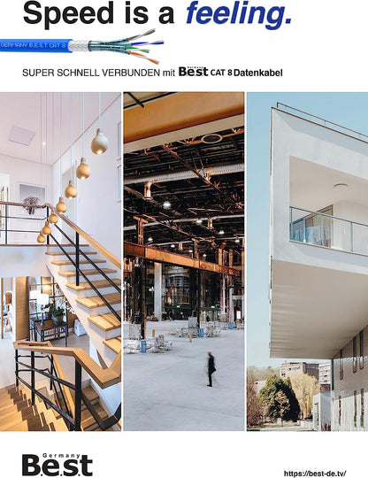 Germany Best CAT 8 Verlegekabel - 100M S/FTP LSZH Simplex