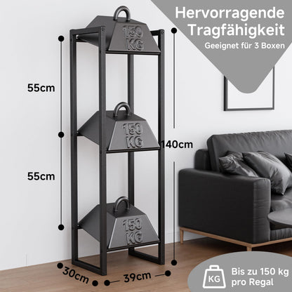 HFHOME Getränkekistenregal Metall für 3 Kisten, 39 x 30 x 140 cm