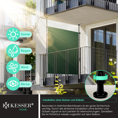 KESSER® Klemmmarkise Senkrechtmarkise 150x310cm Dunkelgrün