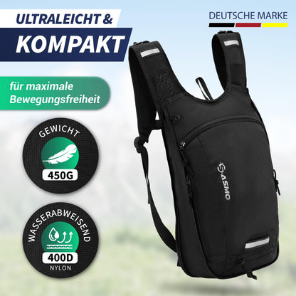 SASMO Fahrradrucksack 10L mit Trinkblase, Thermofach und Helmnetz