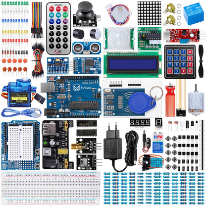 Miuzei Elektronik Starter Kit kompatibel mit Arduino, 248 Bauteile mit Steckbrett und Sensoren