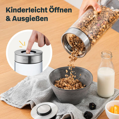 SILBERTHAL Vorratsglas mit Deckel – 6er Set für luftdichte Aufbewahrung