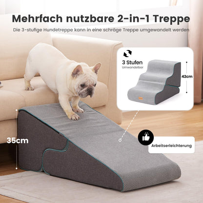 Gardner Pet Hundetreppe 3 Stufen, Schaumstoff mit wasserdichtem Bezug
