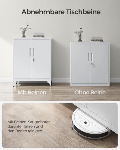 SONGMICS OMC013G01 Aktenschrank aus Stahl abschliessbar – Mattgrau