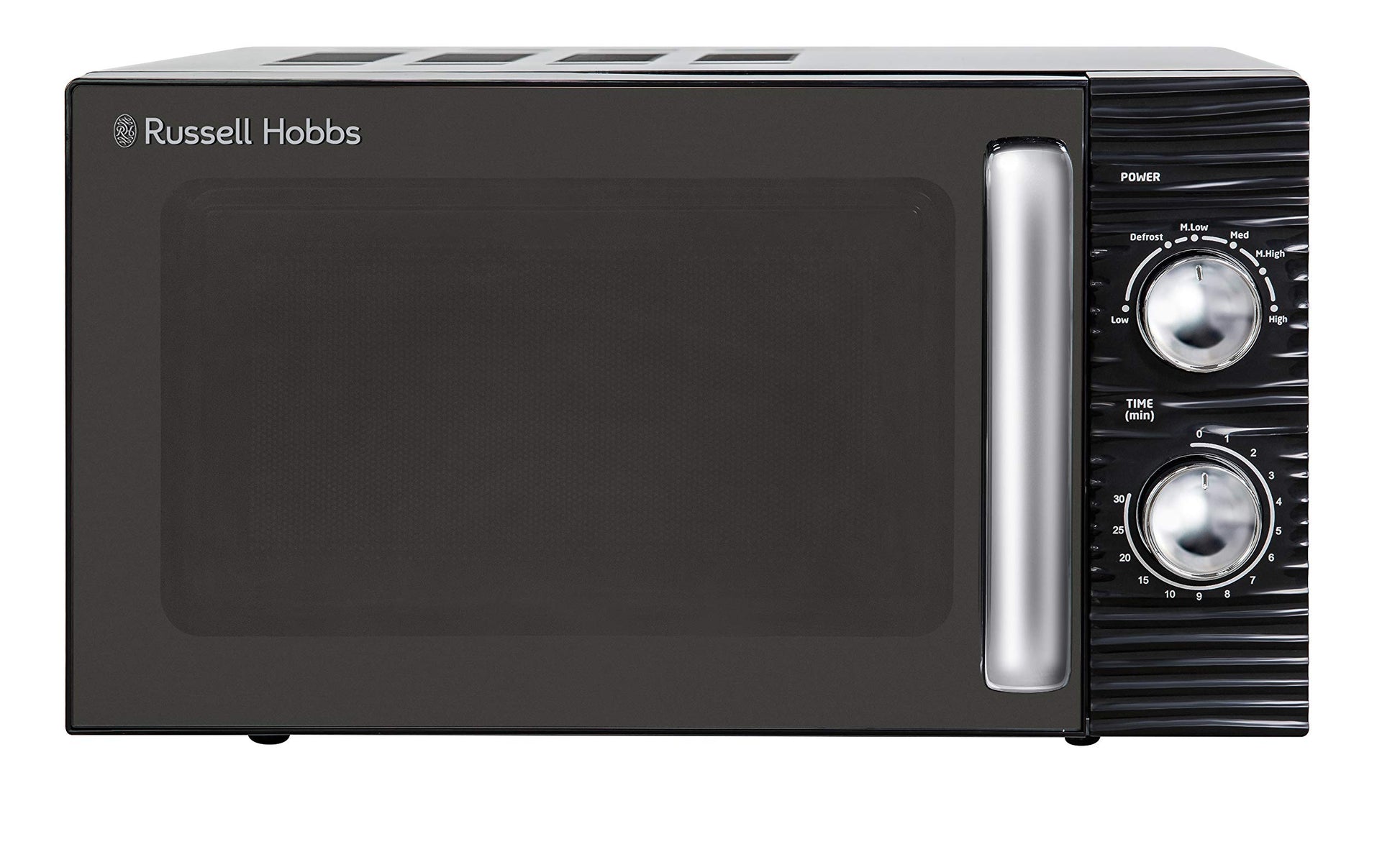 Russell Hobbs RHM1731B Inspire Solo-Mikrowelle, 17 L, 700 W, schwarz, Tür in Spiegeloptik