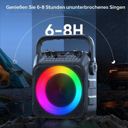 Wowstar Karaoke-Maschine k9-m mit 2 Mikrofonen und Bluetooth