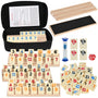 Wooderma Rummy Holzspiel – Set mit 160 Spielsteinen & 6 Holzhaltern