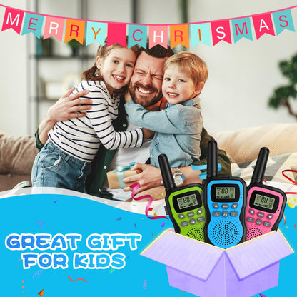 Apkezel Walkie Talkie Kinder 3er Set, 1000mAh Akku, 3km Reichweite