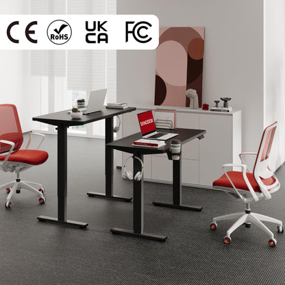 SANODESK Höhenverstellbarer Schreibtisch 110x54 cm - Schwarz
