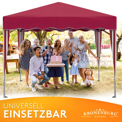 Kronenburg Faltpavillon Pavillon wasserdicht – Rot 3x3m