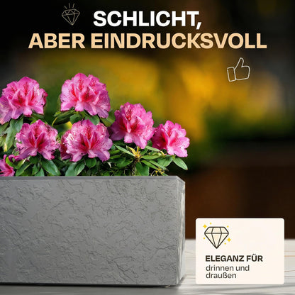 Ondis24 Vulkano Pflanzkübel 50 L mit Wasserspeicher, 2er-Set, Hellgrau