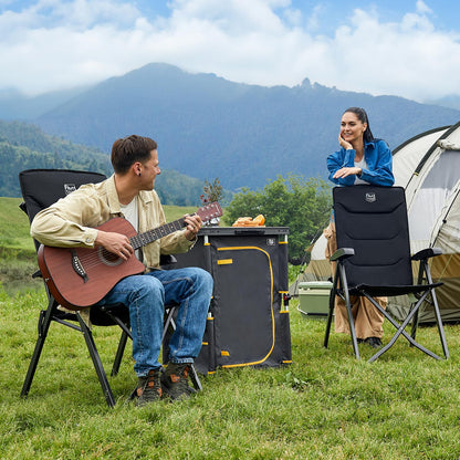 TIMBER RIDGE Campingstuhl 2er-Set, faltbarer Hochlehner bis 150 kg