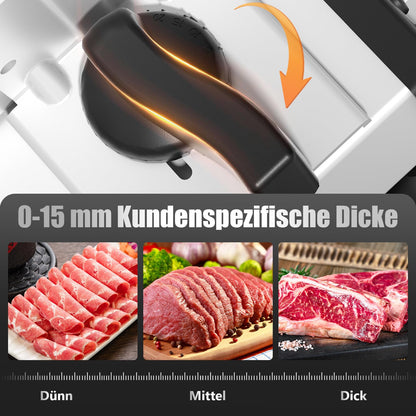 YASHE Elektrischer Allesschneider 200W mit 19 cm Edelstahlklingen