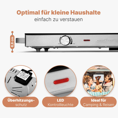 ProfiCook PC-DKP 1211 Infrarot-Doppelkochplatte Glaskeramik 2800 W